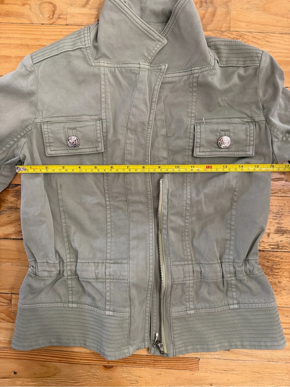 White House Black Market Light Olive Utility Jacket - Picture 5 of 6